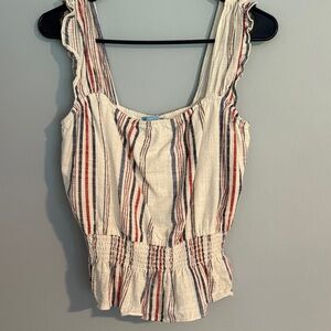 Draper James  Striped Sleeveless Top - Cream and Red